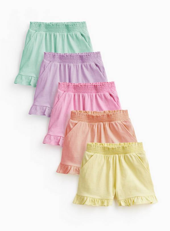 Multicoloured Frill Shorts 5 Pack 4-5 years